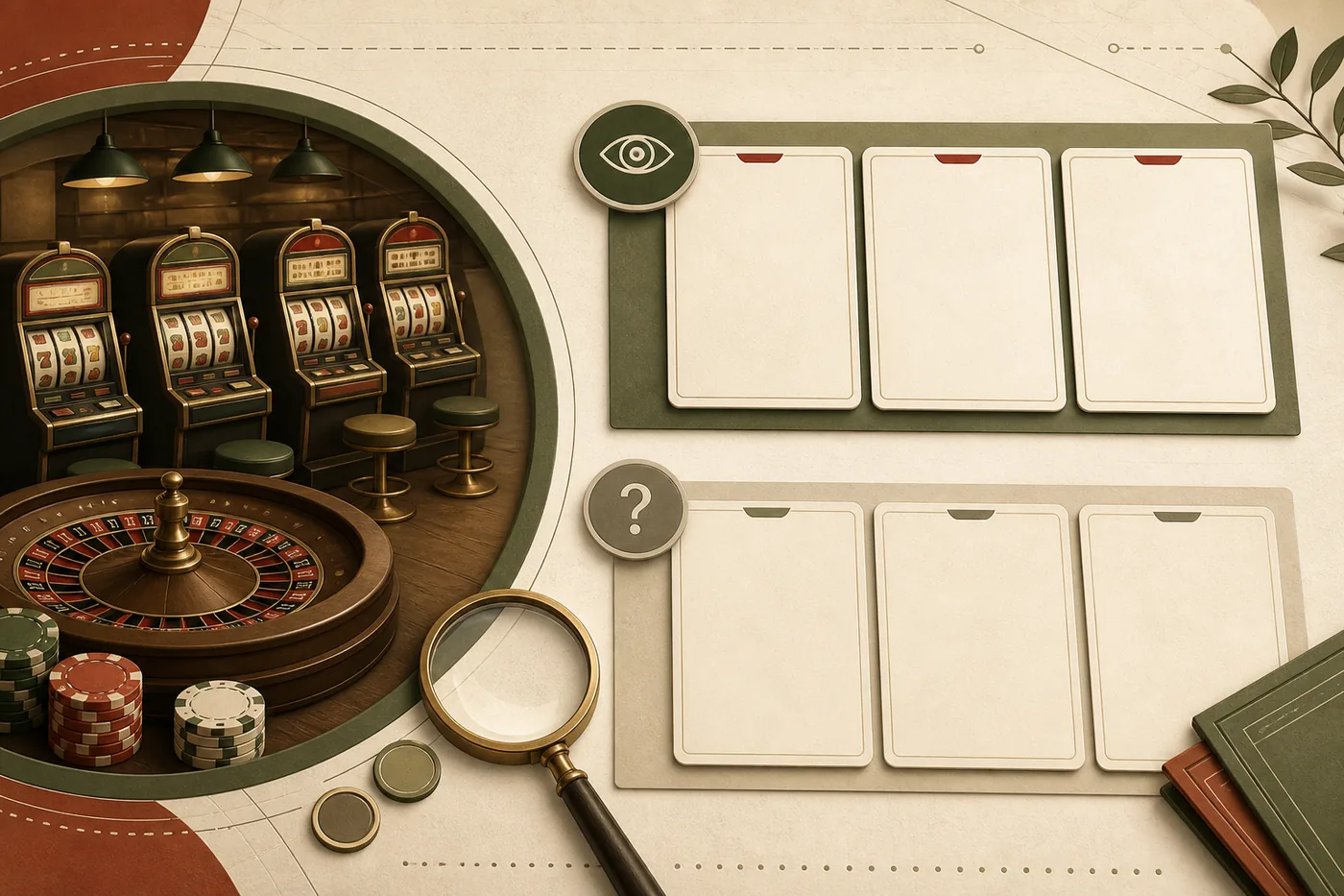 Observação ilustrada de uma interface de cassino online