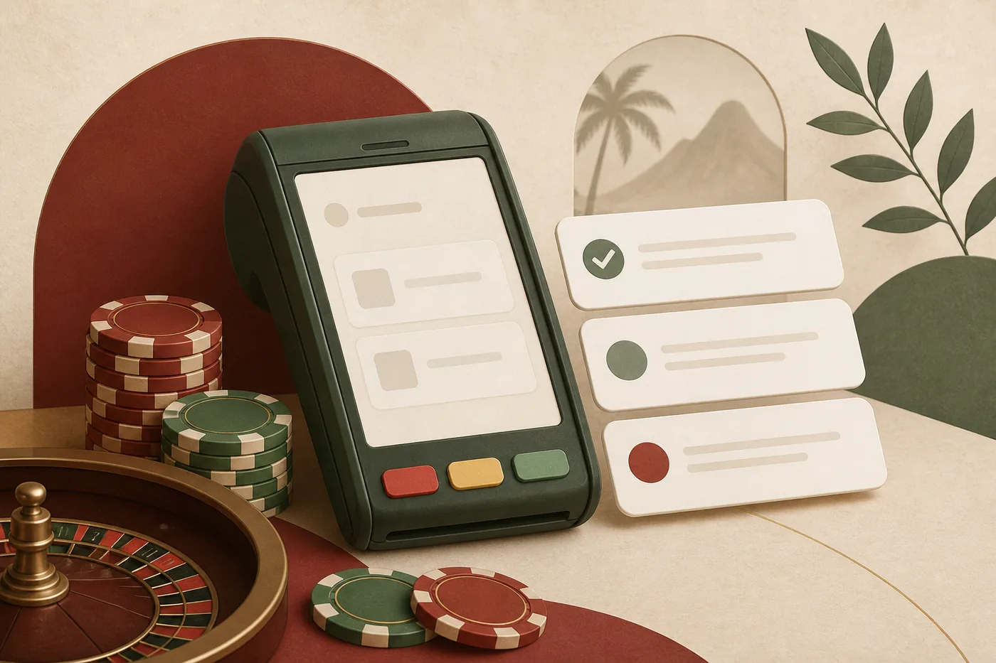 Ilustração de conferência de pagamento em cassino online
